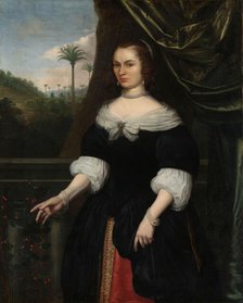 Portrait of Dina Lems, Wife of Jan Valckenburgh, c.1660. Creator: Daniel Vertangen.