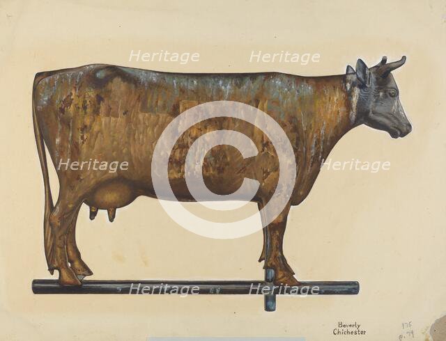 Cow Weather Vane, c. 1938. Creator: Beverly Chichester.