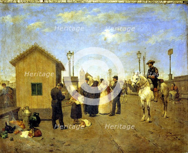 Consumption hut', oil by José de Vega.