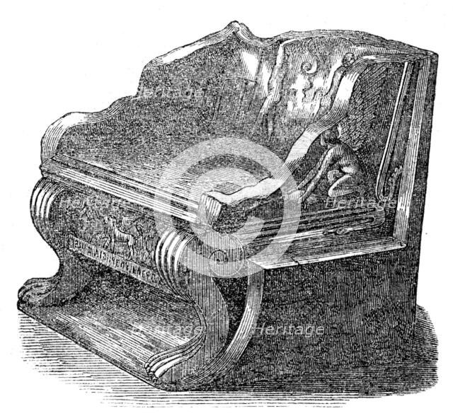 Seat found in the Dionysiac Theatre, Athens, 1862. Creator: Unknown.