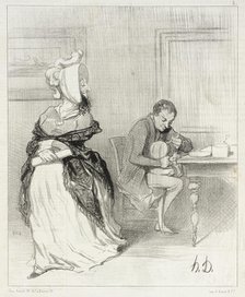 Adieu, mon cher, je vais chez mes éditeurs!..., 1844. Creator: Honore Daumier.
