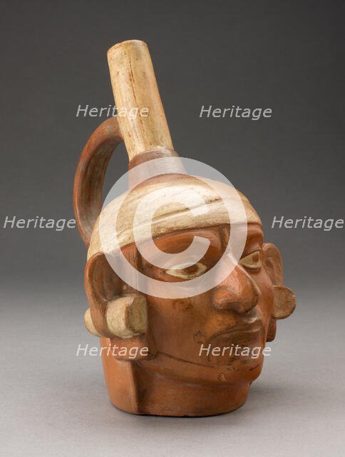 Portrait Vessel of a Ruler with Face Paint and Large Earflares, 100 B.C./A.D. 500. Creator: Unknown.