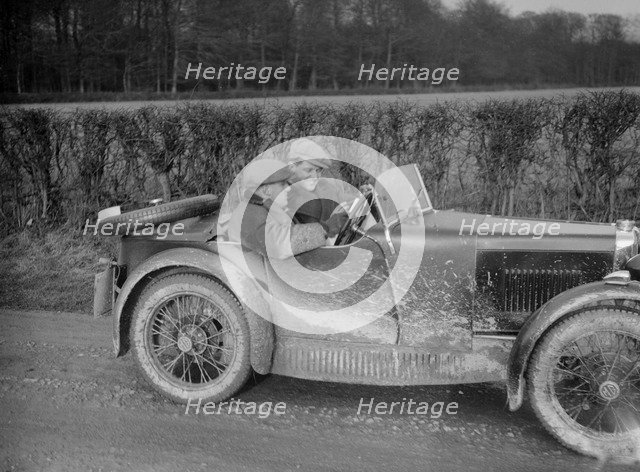 MG M Type competing in the MG Car Club Trial, 1931. Artist: Bill Brunell.