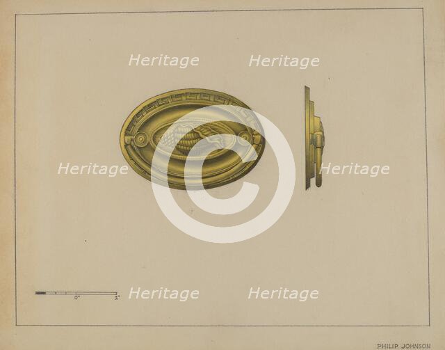 Drawer Pull, c. 1937. Creator: Philip Johnson.