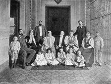 Senor Sáenz Peña and some of his family, on his seventy-third birthday, 1895.Artist: George Meisenbach