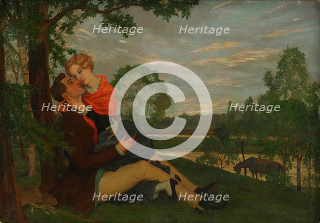 The Lovers, 1920. Artist: Somov, Konstantin Andreyevich (1869-1939)