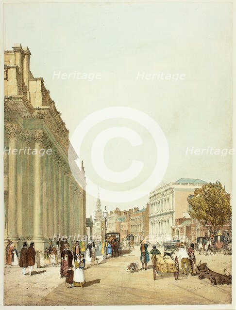Board of Trade, Whitehall, from Downing Street, plate eight from Original Views of London as..., 184 Creator: Thomas Shotter Boys.