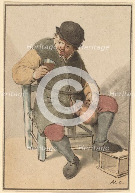 Seated Peasant with Jug, c. 1763. Creator: Cornelis Ploos van Amstel.