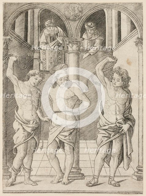 The Flagellation, plate 7 from the Life of the Virgin and Christ, c.1470. Creator: Francesco Rosselli.