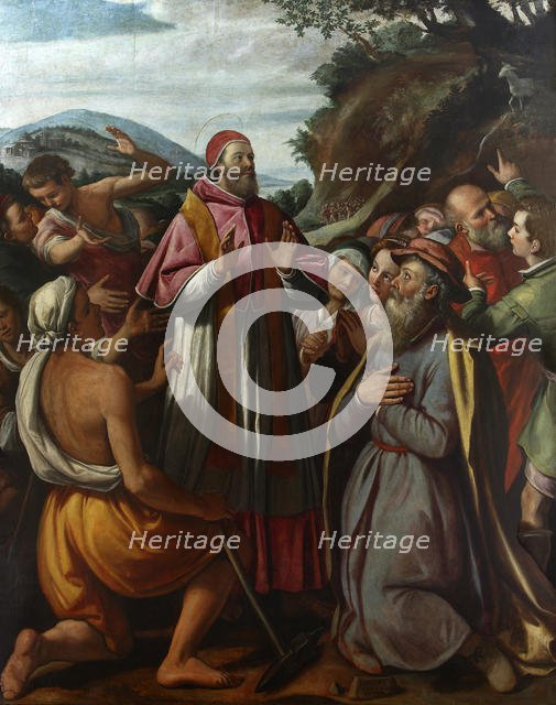 Saint Pope Clement I, surrounded by believers, 1592. Creator: Santi di Tito (1536-1603).