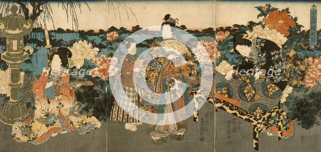 Courtesans in a Peony Garden, mid-19th century. Creator: Unknown.