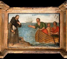 Predella with three scenes of Saint Roch, and figures of Saint Peter, Christ as..., c1580?- 1620?. Creator: Unknown.