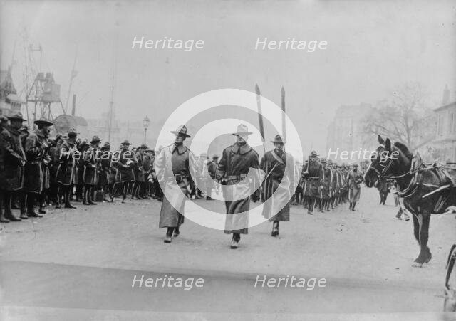 U.S. troops at landing port, France, 3 Nov 1917. Creator: Bain News Service.