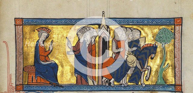 Departure of the Templars. From Chronique d'outremer, c. 1280. Creator: Anonymous.