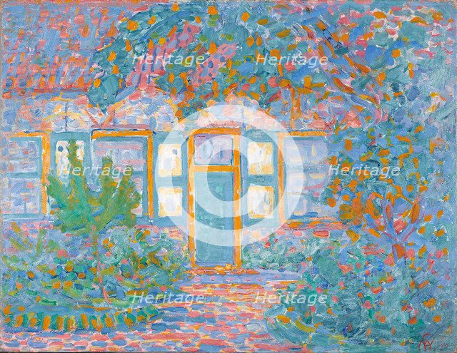 Cottage at sun light.