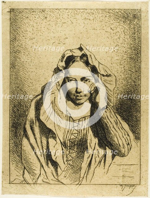 Portrait of a Seated Woman, n.d. Creator: Charles Emile Jacque.