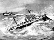 The Spanish war-ship "Reina Regente," reported lost near the Straits of Gibraltar, 1895. Creator: George Meisenbach.