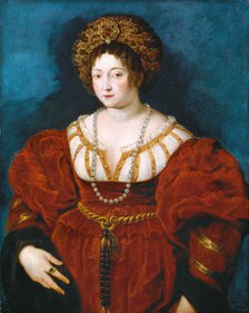 Portrait of Isabella d'Este (1474-1539) in Red. After Titian, c. 1605. Creator: Rubens, Pieter Paul (1577-1640).