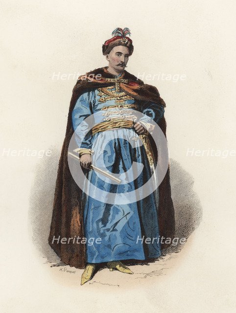 John III Sobieski, King of Poland (1629-1696), color engraving 1870.