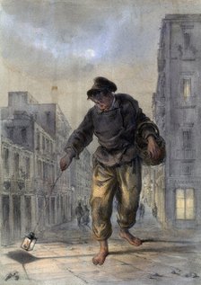 Man with a lamp. Artist: Unknown