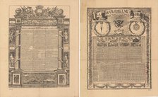Calendar of Jacob Daniel Bruce, 1709, Mid of the 19th cen..