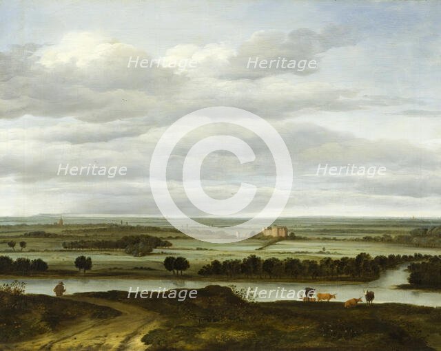 Panoramic Landscape near Rhenen with the Huis ter Lede, c1668. Creator: Anthonie van Borssom.