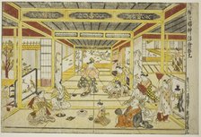 Original Perspective Picture of the Fashionable Seven Gods of Good Fortune (Furyu..., 1740s. Creator: Okumura Masanobu.