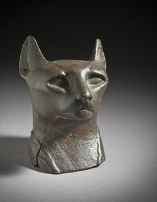 Head of a Cat, 712-332 B.C.. Creator: Unknown.