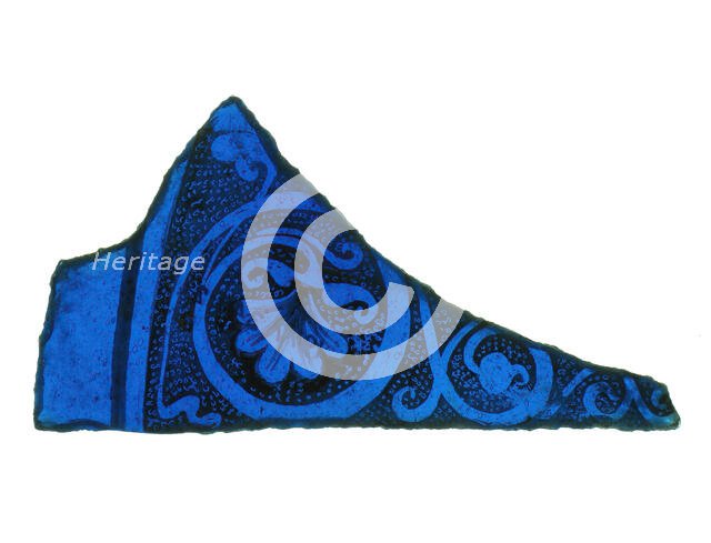 Glass Fragment, French, 12th-14th century. Creator: Unknown.