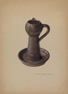 Pottery Lamp, c. 1938. Creator: Fritz Boehmer.