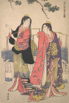 The Salt Maidens Murusame and Matsukaze, ca. 1786. Creator: Torii Kiyonaga.