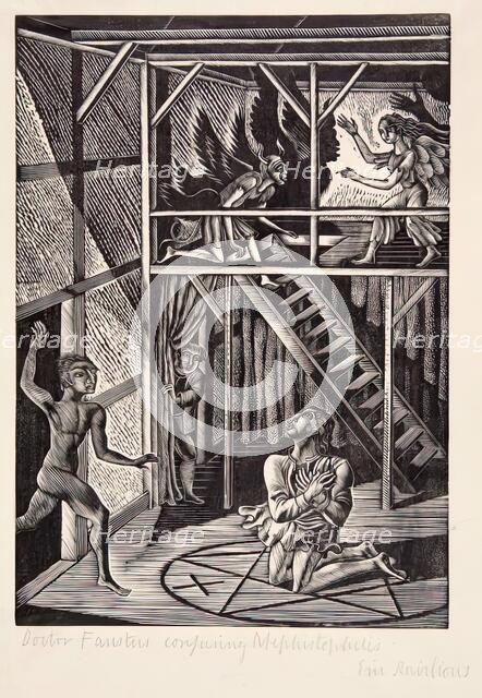Doctor Faustus Conjuring Mephistophilis, 1929. Creator: Eric Ravilious.