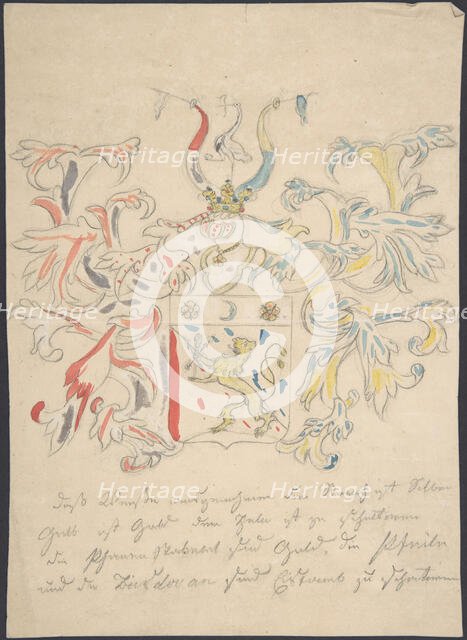 Design for coat of arms, 18th century. Creator: Anon.