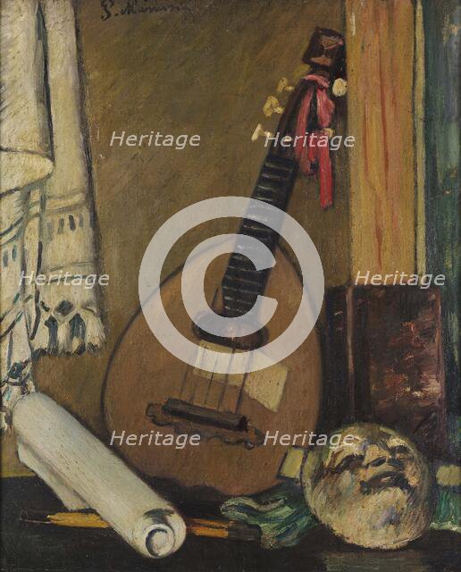 Still Life with a Mandolin, 1925. Creator: Marussig, Pietro (1879-1937).