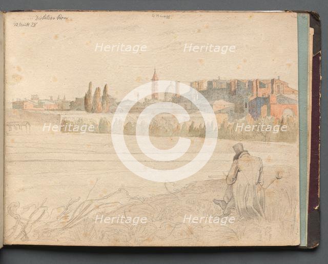 Album with Views of Rome and Surroundings, Landscape Studies, page 48a: Roman Panoramic View. Creator: Franz Johann Heinrich Nadorp (German, 1794-1876).