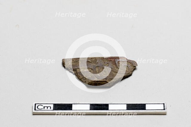 Bone, decorated fragment, Shang dynasty, ca. 1600 - ca. 1050 BCE. Creator: Unknown.