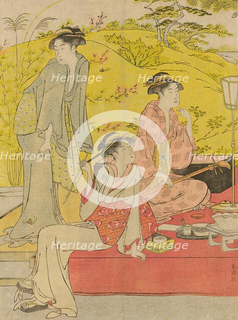 Picnic Party at Hagidera, c. 1785/95. Creator: Katsukawa Shuncho.
