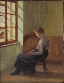 Woman Reading at the Window, around 1905. Creator: Eduard Putra.