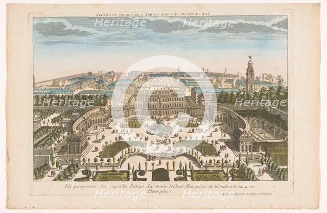 View of the palace of the Margrave of Bayreuth at Erlang, 1700-1799. Creator: Unknown.