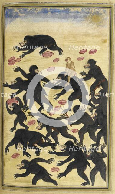 The monkeys outwitting the bears, 1600-01.  Creator: Unknown.