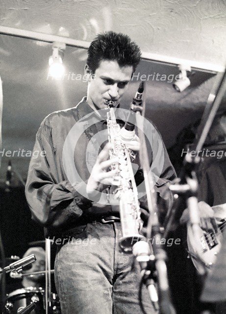 Dave O'Higgins, saxophonist, Tenor Clef, London, 1991.  Artist: Brian O'Connor.