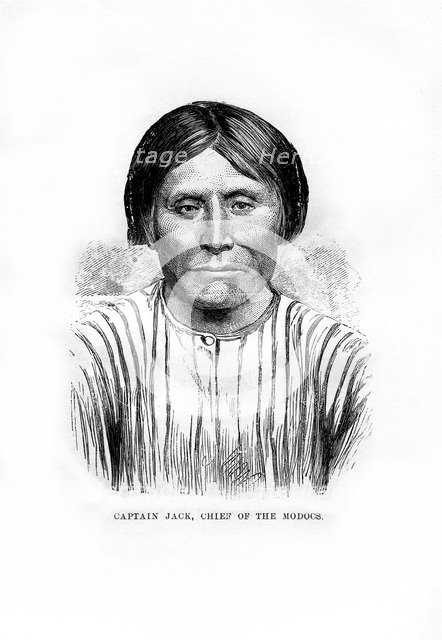 Captain Jack, chief of the Native American Modoc tribe, 1872. Artist: Unknown