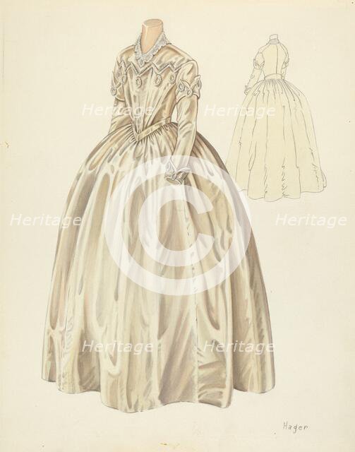 Wedding Dress, 1935/1942. Creator: Lee Hager.