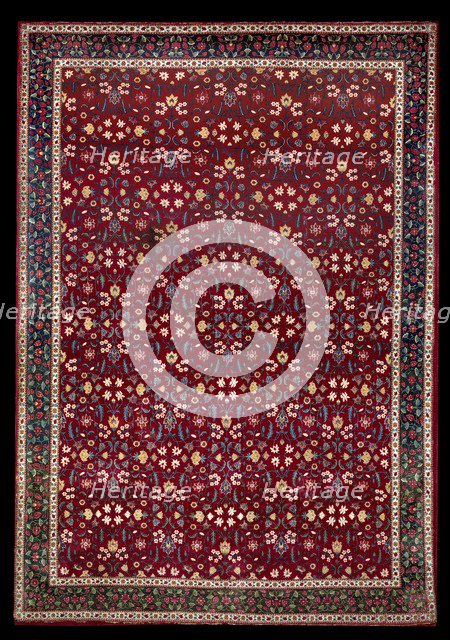 Mughal carpet with floral pattern, late 17th century. Artist: Unknown.