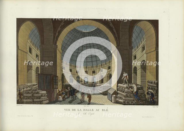 Vue de la halle au blé et de sa belle coupole, 1817-1824. Creator: Courvoisier-Voisin, Henri (1757-1830).