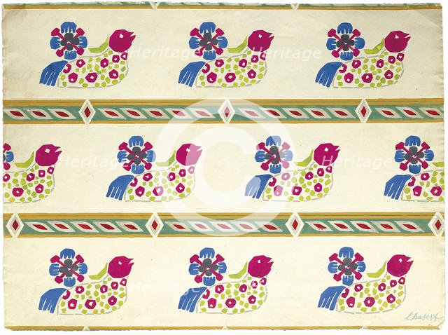 Textile design, Early 20th cen.. Creator: Bakst, Léon (1866-1924).