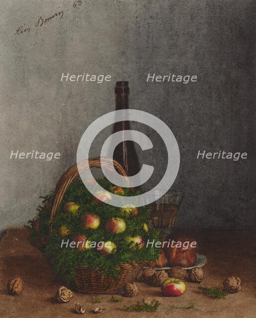 Still Life with Basket of Apples, 1863. Creator: Leon Bonvin.