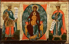 Madonna and Child enthroned with the prophets David and Solomon, End of the 16th - Early 17th cent.. Creator: Russian icon