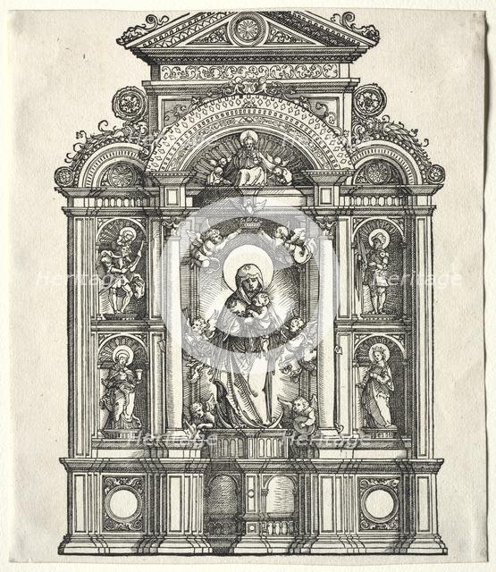 Great Altar with the Virgin, in a border with SS. Christopher, George, Barbara, Catherine, 1520. Creator: Albrecht Altdorfer (German, c. 1480-1538).