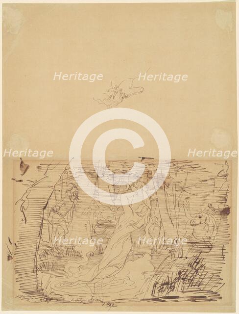 Gretchen Murdering Her Child, 1852. Creator: Emanuel Gottlieb Leutze.